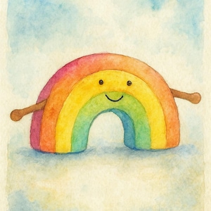 Jellycat inspiriertes A4 Poster - Regenbogen