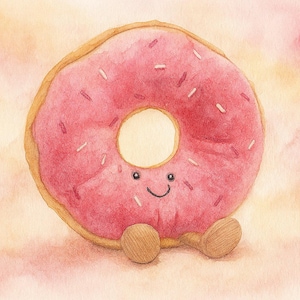 Jellycat inspiriertes A4 Poster - Donut