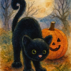 Jellycat inspiriertes A4-Poster - Gruselige Katze