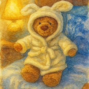 Jellycat inspiriertes A4 Poster - Bademantel Bär
