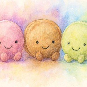 Jellycat inspiriertes A4 Poster - Macarons