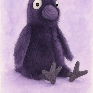 Jellycat inspiriertes A4-Poster - Krähe