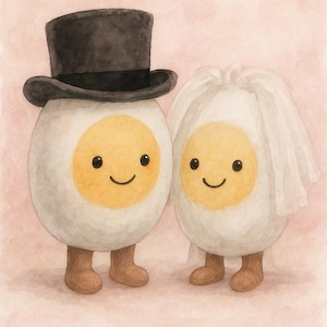 Jellycat inspiriertes A4 Poster - Hochzeitsei