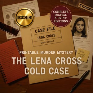 The Lena Cross Case – Printable Cold Case Murder Mystery Game with Realistic 1990s Crime Evidence & Detective Puzzles for True Crime Fans