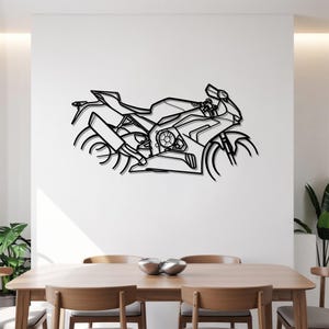 Honda CBR1000RR-R Fireblade SP Metal Wall Art Silhouette for Moto Riders, Motorcycle Laser-Cut Steel Art, Biker Gift for Garage or Office