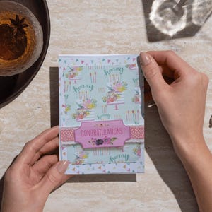 Handmade greeting card with envelope, Handmade A6 card, birthday card, Premium greeting card