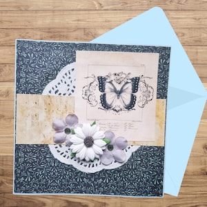 Handmade greeting card, Handmade 15x15 cm card, birthday card, Premium greeting card