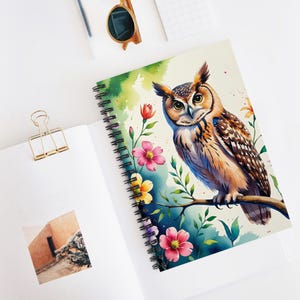Owl Spiral Notebook: Artistic Nature Design - Student Stationery