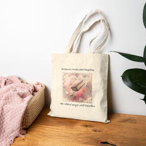 Booklover Tote Bag mit inspirierendem Zitat | Umweltfreundliches Baumwollleinwandgeschenk für Leser, Studenten und Schriftsteller