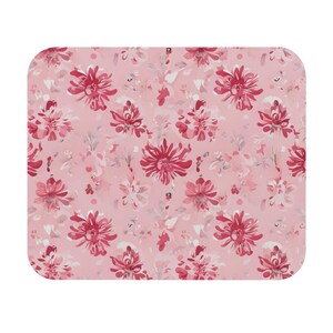 Floral Pink Mouse Pad - Elegant Desk Accessory for Home Office, Gift for Her, Cute Mouse Mat, Gamer Essentials, Work Station Decor