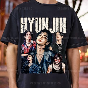 Hyunjin Stray Kids T-Shirt for STAYs – Kpop Idol Fan Tee with Aesthetic Design, Korean Fashion-Inspired SKZ Bias Shirt