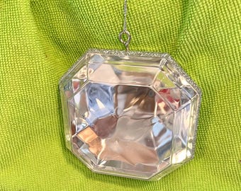 4"inch gold Diamond Cut Acrylic Gem Ornament, Holiday Decor