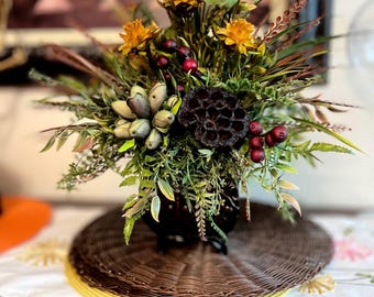 Tuscan style centerpiece for home, office decor or housewarming gift.