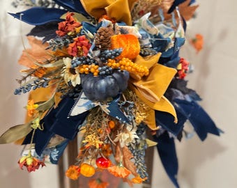 Fall Lantern Swag, Pumpkin Centerpiece Decor