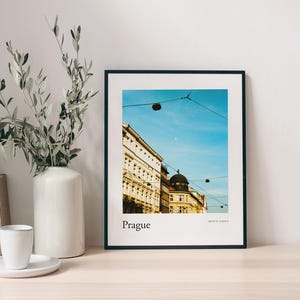 Prague Digital Poster – Urban Photo Print with Coordinates,  Czech Republic Wall Art, Instant Download