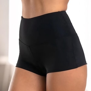 High Waist Black Booty Shorts: Squat-Proof Activewear