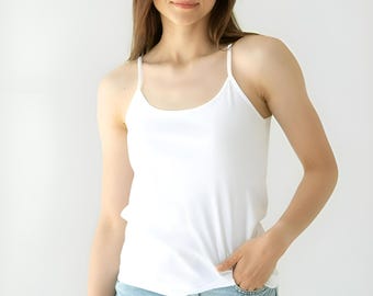 100% Natural Cotton Tank, Natural Soft Breathable Undershirt, Everyday Base Layer