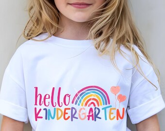 Hello Kindergarten PNG: Rainbow Sublimation Design (Digital Download)
