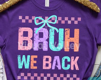 Pacote PNG de Professor Retro: Bruh We Back, Primeiro Dia de Aula (Download Digital)