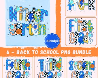 Tillbaka till skolan pojkar PNG-paket: Sublimeringsdesigner för sporttema (digital nedladdning)