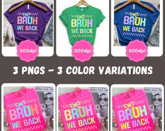 Pacote PNG de Professor Retro: Bruh We Back, Primeiro Dia de Aula (Download Digital)