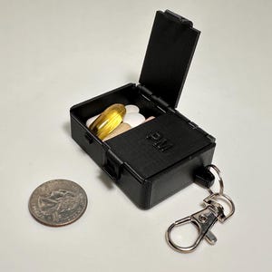 Keychain Pill Case- Two lid AM/PM compartments