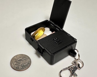Schlüsselbund Pill Case- Zwei Deckel AM / PM Fächer