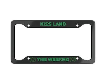 Kiss Land License Plate Frame, The Weeknd XO, Aluminum Car Accessory