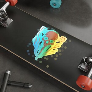 Holographic FttR Circuit Skull Die-cut Stickers | Cool Designs for Skateboards, Laptops, Water Bottles, Perfect for Gifts or Parties