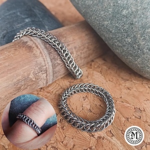 Half persian 4 in 1 stainless steel chainmaille ring
