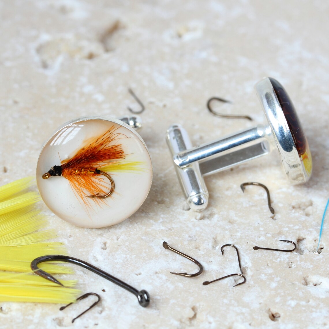 Angling Cufflinks Fly Fishing Cufflinks Fishing Cuff Links Etsy