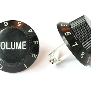 Abotoaduras de volume, abotoaduras de tom e volume, abotoaduras de guitarra, abotoaduras de guitarra elétrica, presentes incomuns para homens, abotoaduras de música, abotoaduras