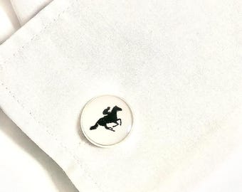 Horse Riding Cufflinks, Horse Cufflinks, Horse Racing Cufflinks, Sport Cufflinks, Silver cufflinks, dad cufflinks