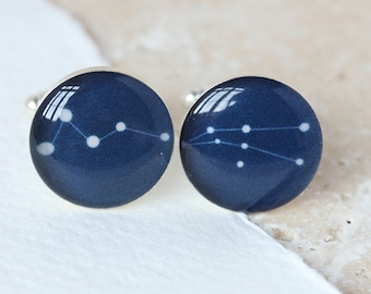 Constellation Cufflinks, science gifts, Star Constellation Cufflinks, astronomy gifts, Astronony Cufflinks, Horoscope Cufflinks, cuff links