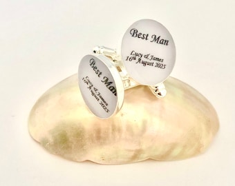 Best man - cufflinks, cufflinks - best man, Best Man Cufflinks, Wedding Cufflinks, Silver Cufflinks, Personalized Cufflinks,  Wedding gifts