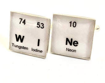 Science gifts, Wine Gift, Wine Cufflinks, Periodic Table Cufflinks, Cufflinks for Men, Molecular Structure Cufflinks, Science Cuffinks