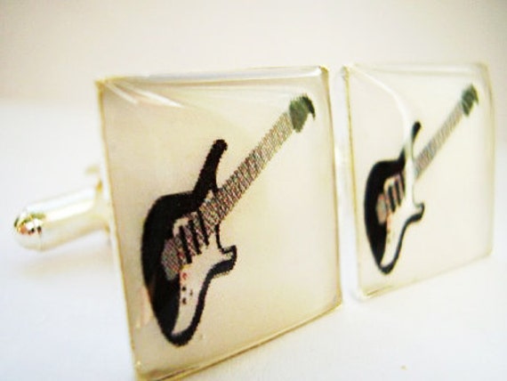 Cufflinks - Black Guitar