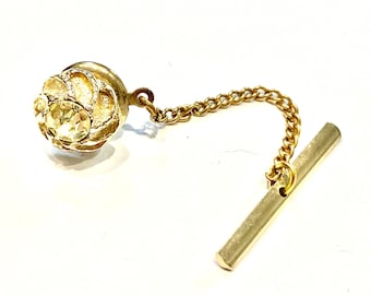 Tie pin, Brass Tie Pin, Sparkly Tie clip, lapel clip, tie clip, tie bar, Crystal Tie Pin, Vintage Tie Pin, Pin for Tie
