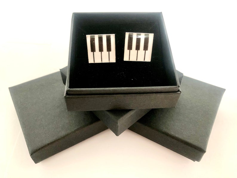 Piano Cufflinks, Keyboard Cufflinks, Fathers gifts, gifts for dad, gifts for him, gifts for musicians, music cufflinks, music gifts image 2