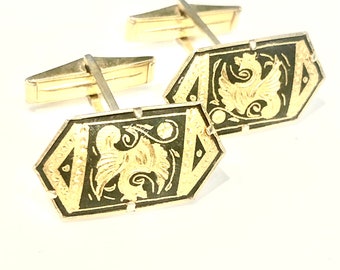 Rare Vintage Cufflinks, Gold Cufflinks, Brass Cufflinks, Retro Cufflinks, Antique Cufflinks, 1960s Cufflinks, 1970s Cufflinks,