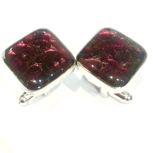 Garnet Cufflinks, Red Cufflinks, Semi Precious Cufflinks, Lux Cufflinks, Designer Cufflinks, Handmade Cufflinks, Crystal Cufflinks