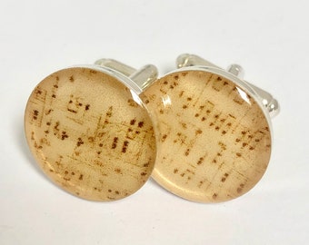 Music Cufflinks, Vintage Music Sheet Cufflinks, Music Note Cufflinks, Fathers Day Gifts, gifts for musicians, music cufflinks, music gifts