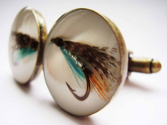 Fly Fishing Cufflinks, Fishing Cufflinks, Fishing Fly Cufflinks, Gifts for Fishermen, Fishing Lure Cufflinks, Fishing Gifts, Gifts for him