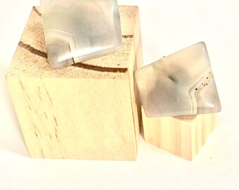 Rare Vintage Agate Cufflinks, Semi Precious Cufflinks, Stone Cufflinks, Designer 1970s Cufflinks, Handmade Cufflinks, Crystal Cufflinks