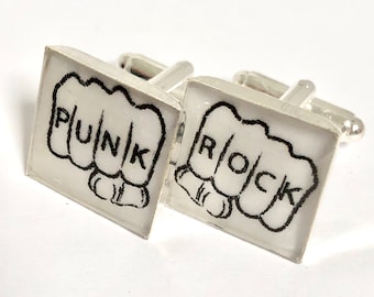 Cuflinks, cuff links, Punk Rock Cufflinks, Punk Cufflinks, Fathers gifts, Cuff Links, Rock cufflinks, 1970s Cufflinks, Cufflink Workshop