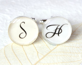 Monogrammanchetknopen, manchetknopen My Initials, manchetknopen Your Initials, manchetknopen My Initials, manchetknopen met monogram, romantische manchetknopen