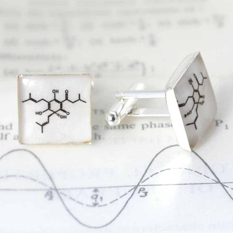 cuff links Cufflinks beer molecule cufflinks Science Cufflinks Molecular Structure Cufflinks Beer Cufflinks gifts for scientists