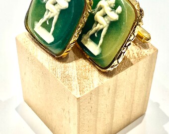 Rare Vintage Cufflinks, Museum Masterpiece Dante Cufflinks, Greek Myth Cufflinks, Designer Cufflinks, Cameo Cufflinks, 1960s Cufflinks