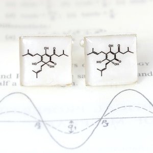 Cufflinks, cuff links, Molecular Structure Cufflinks, Beer Cufflinks, beer molecule cufflinks, Science Cufflinks, gifts for scientists