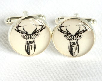 Stag Cufflinks, Stags Head Cufflinks, Stag Party Cuffflinks, nature cufflinks, wildlife cufflinks, , Cufflinks for Stag Parties, Cufflinks